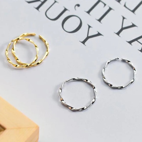 Minimalist ring set - 4-pcs 925 sterling silver ring gift set (adjustable ring) - Picture 8 of 10